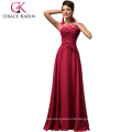 Grace Karin Long A-line Chiffon Sleeveless Women Formal Wine Red Prom Dress abendkleider CL007555-5